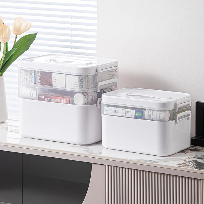 Large Multi-tier Medical Storage Box — Portable Medicine Display Rack