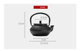 300ml Cast Iron Teapot with Stainless Steel Infuser — Black