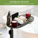 Bamboo Bathtub Side Tray – Height Adjustable Freestanding Bath Caddy