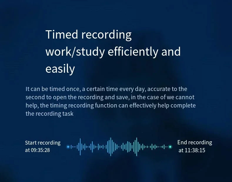 Pen Voice Recorder — 1.44in Colour Screen, Dual Mic, 500mAh, Up to 128GB