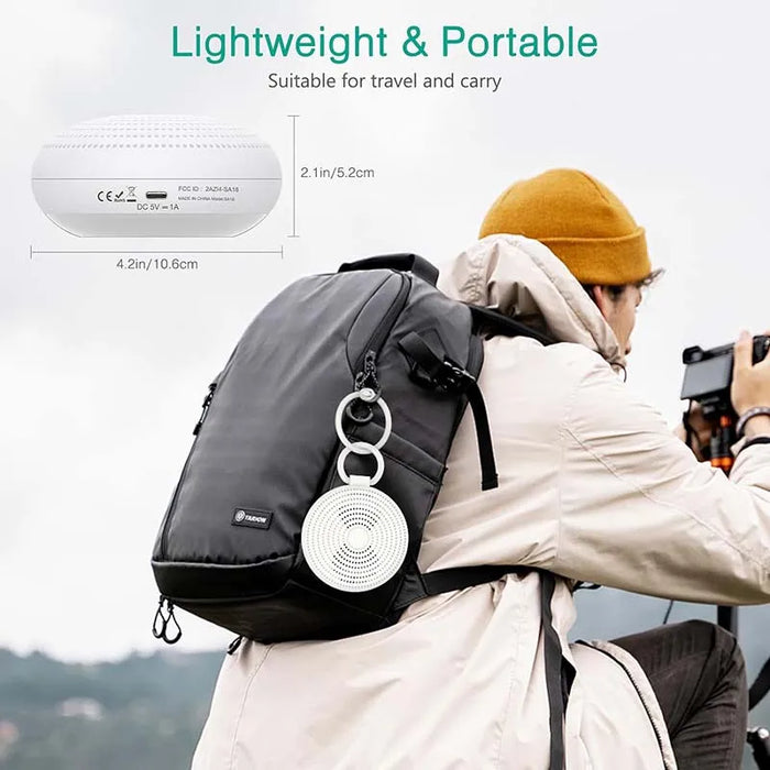 White Noise Machine — 24 Soothing Sounds, Rechargeable Night Light, Portable (USB & Bluetooth)