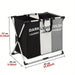 Foldable Waterproof Laundry Hamper — Large Oxford Storage, 1 or 3-Grid Options (Black/Grey)