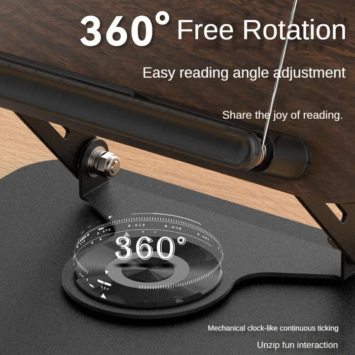 Adjustable 360° Swivel Book Stand – Foldable Cookbook & Music Score Holder, 35cm