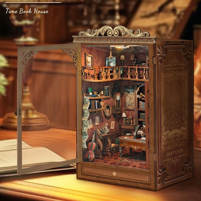 Time Book House DIY Retro Wooden Booknook — Miniature Bookends Kit