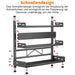 3-Tier Carbon Steel Kitchen Storage Rack for Spices & Utensils