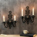 Vintage Black Wall-Mounted Iron Candlestick Holder