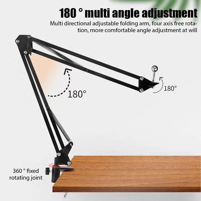 Flexible Desktop Scissor Microphone Arm – Adjustable Boom for Podcasting and Streaming