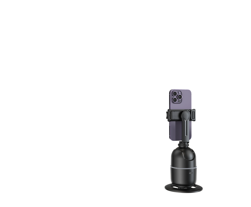 P03 360° Auto Face-Tracking AI Phone Gimbal — Desktop Tripod Holder for Vlog & Live