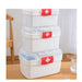 2-Tier Plastic Medicine Box with Handle — Large Capacity First‑Aid Organiser