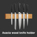 16in Acacia Magnetic Knife Holder — Neodymium Block Magnet
