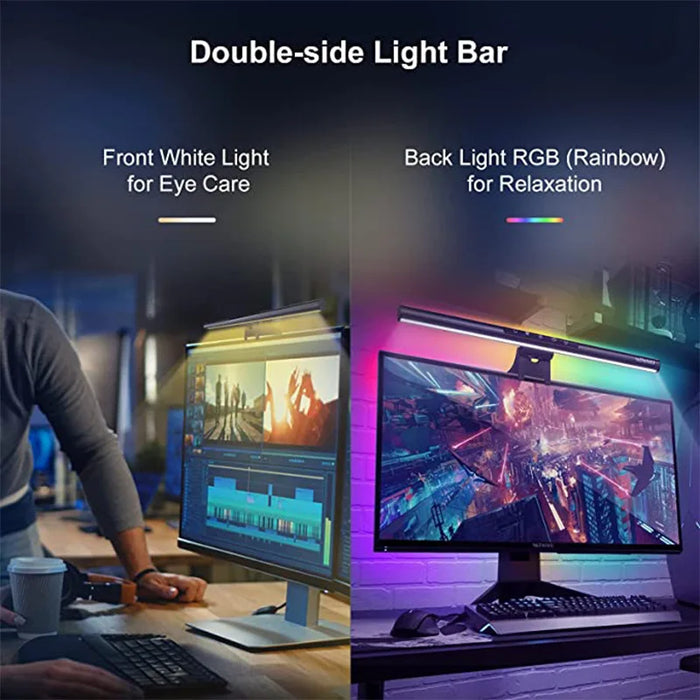 LED Monitor Light Bar — Hanging Screen Lamp, Stepless Dimmable, RGB Option