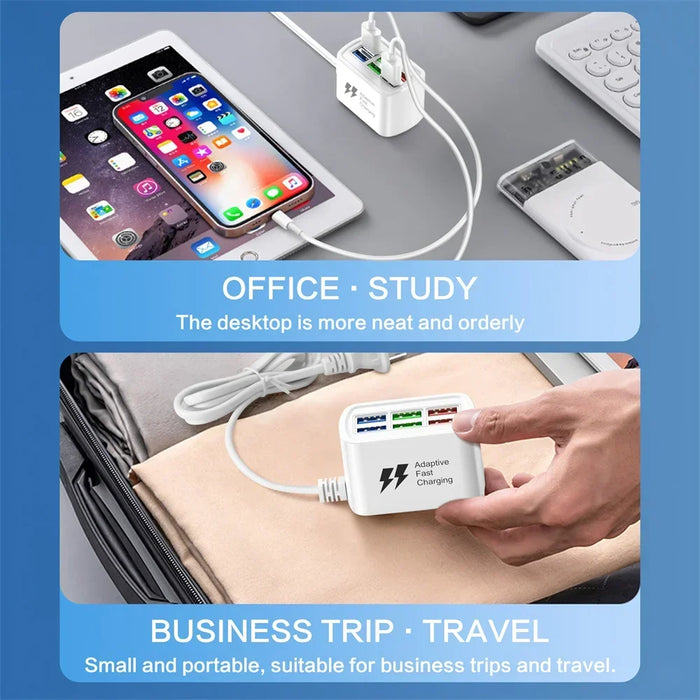 6-in-1 Fast USB Charging Station with 1m Cord (30W)