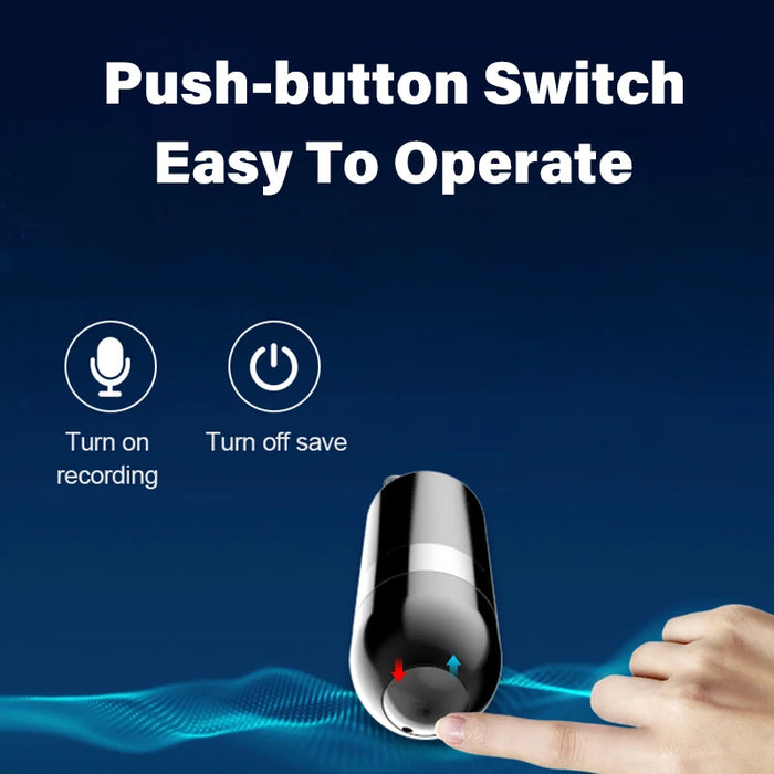 Mini Voice-Activated Digital Recorder – WAV Dictaphone, Keychain Size