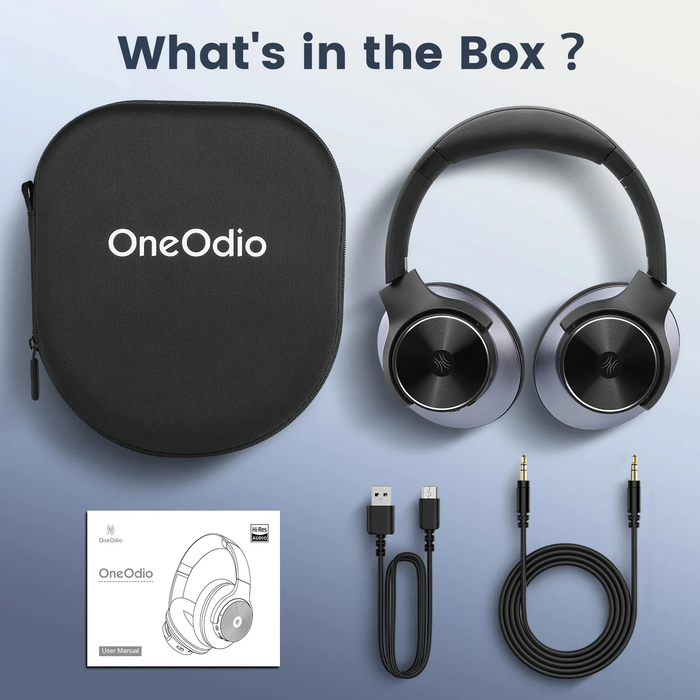 Oneodio A seeria - Bluetooth 5.0 aktiivse mürasummutusega juhtmevabad kõrvaklapid - sisseehitatud mikrofon, Type C laadimine ja kandekarp - kaasas pikendatud 2-aastane garantii