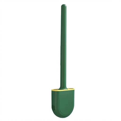 Wall-Mounted Silicone Toilet Brush Set — Easy Install, Long Handle with Portable Holder