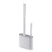 Wall-hanging Toilet Brush & Holder — Long Handle, Silicone Bristles (Grey or Blue)