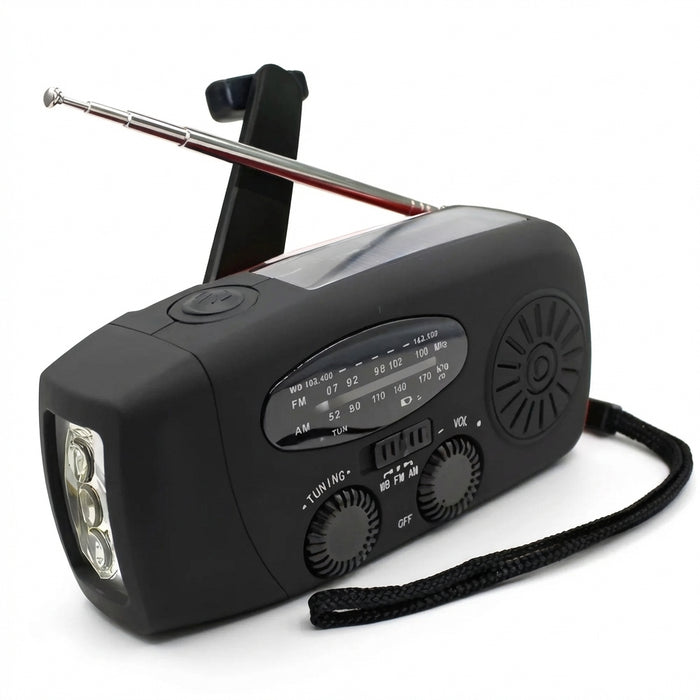 Disaster Prevention Emergency Flashlight Radio Solar Hand Crank Rechargeable Rechargeable Multifunctional LED Reading Light Radi