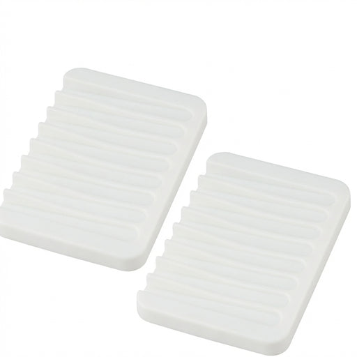 Silicone Self-Draining Soap Dish — Anti-Slip Soap Holder (11.5×8×1cm)
