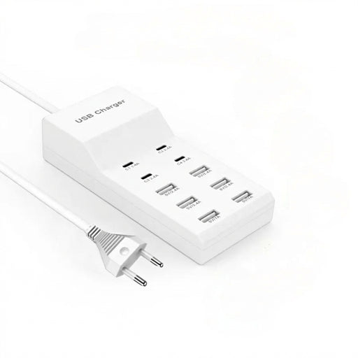 10‑Port 50W USB Charging Station – Multi‑Device Fast Charger with LCD (EU/UK/US plugs)