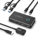 RSHTECH USB‑C KVM Switch RSH‑A201C — 2 Computers, 4 USB Devices, Controller