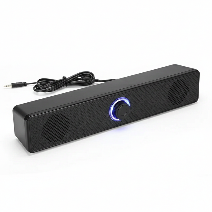 2.1 Channel Wired Soundbar with Subwoofer for PC/TV/Laptop – Aux & USB, Optional Bluetooth