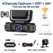 4‑Channel 1080p Wi‑Fi Dash Cam — Front, Rear, Left & Right with 24‑Hour Parking Monitor