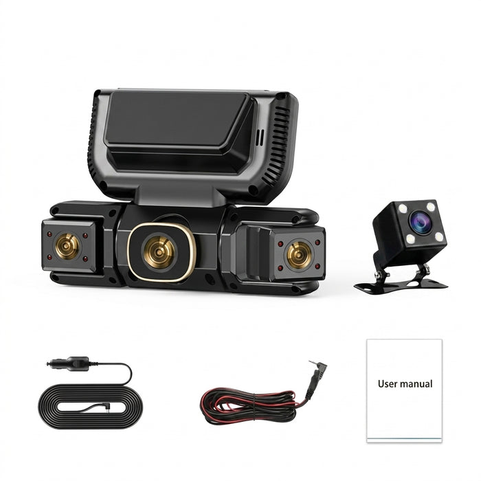 4‑Channel 1080p Wi‑Fi Dash Cam — Front, Rear, Left & Right with 24‑Hour Parking Monitor