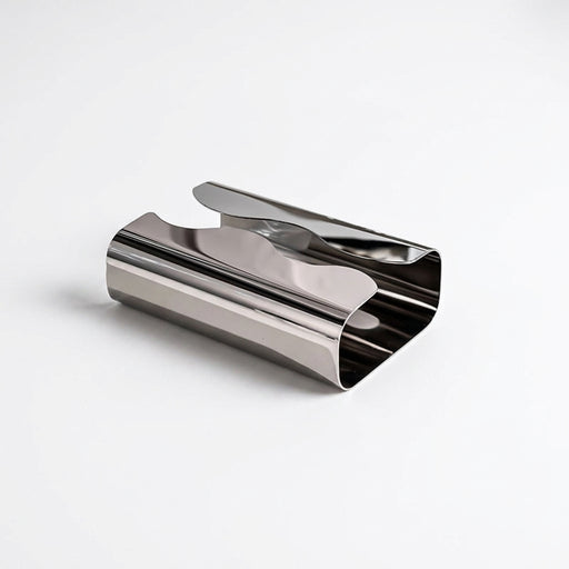 Stainless Steel Tissue Box — Irregular Pull-Paper Dispenser (Silver)