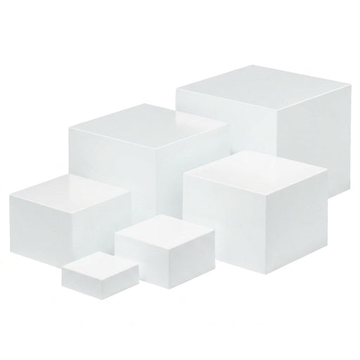 6pc Acrylic Buffet Risers — Stackable Hollow‑Bottom Display for Cupcakes & Desserts