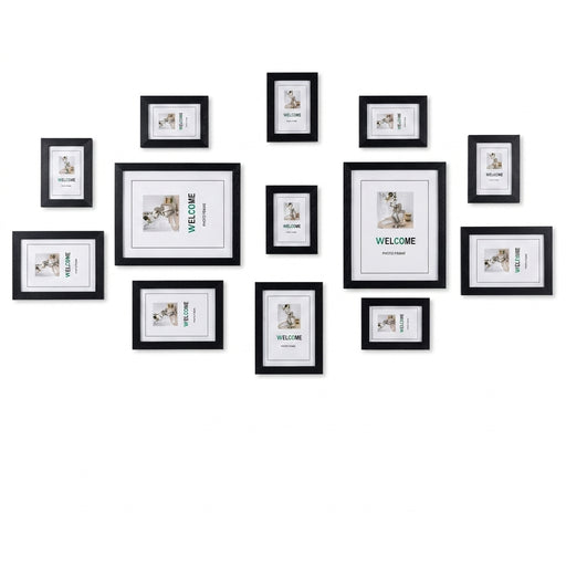 13-piece Wooden Picture Frame Set for Wall — Mixed Sizes for Photos