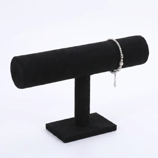 Velvet T-Bar Jewellery Display Stand – Necklace, Bracelet & Watch Holder
