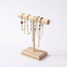 Solid Wood Jewellery Display Stand with Wooden Base – Bracelet, Necklace & Hairband Rack