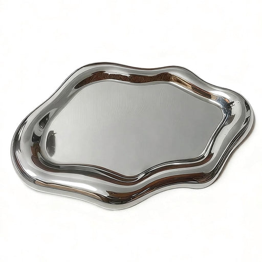 Cloud-Shaped Jewellery Tray – Plastic PP Organiser (19.5×13.5×1.5cm) – White or Silver
