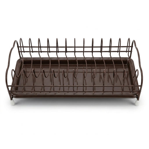 Iron Dish Drying Rack with Tray – Compact Kitchen Drainer, Black, 40.5×19×11 cm