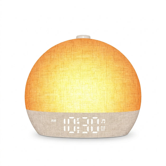 Sunrise Wake-Up Light Alarm Clock with Dimmable Night Light & 30 Soothing Sounds