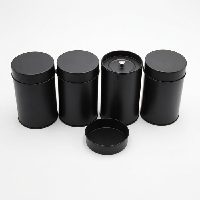 4-Piece Tinplate Storage Cans with Sealed Double Lids – For Loose Tea, Coffee & Spices