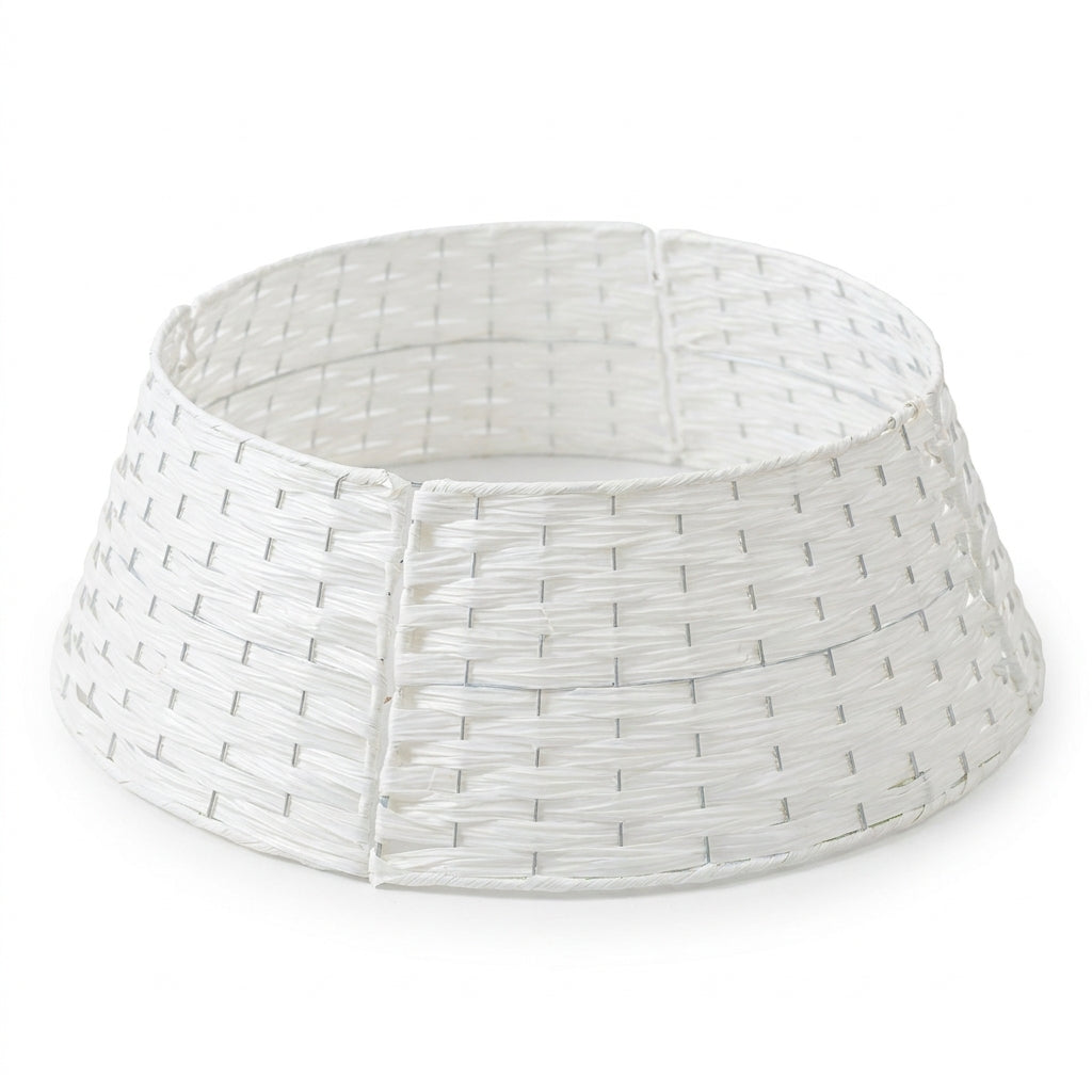 Retro Round Christmas Tree Skirt Basket Collar