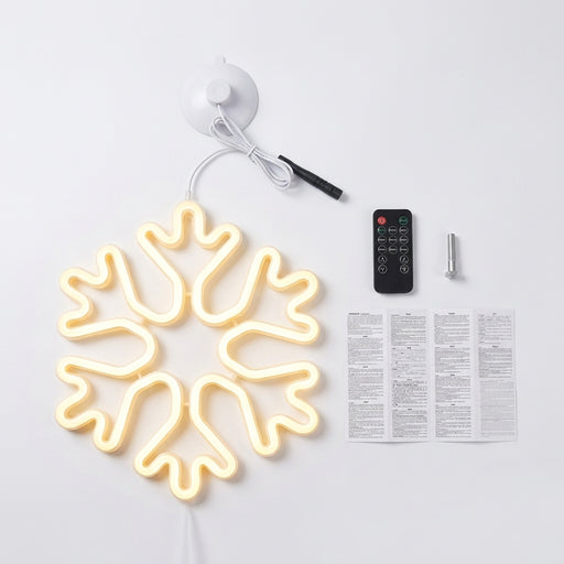 Battery-Powered LED Christmas Snowflake Window Light – Warm White or Multi-Colour