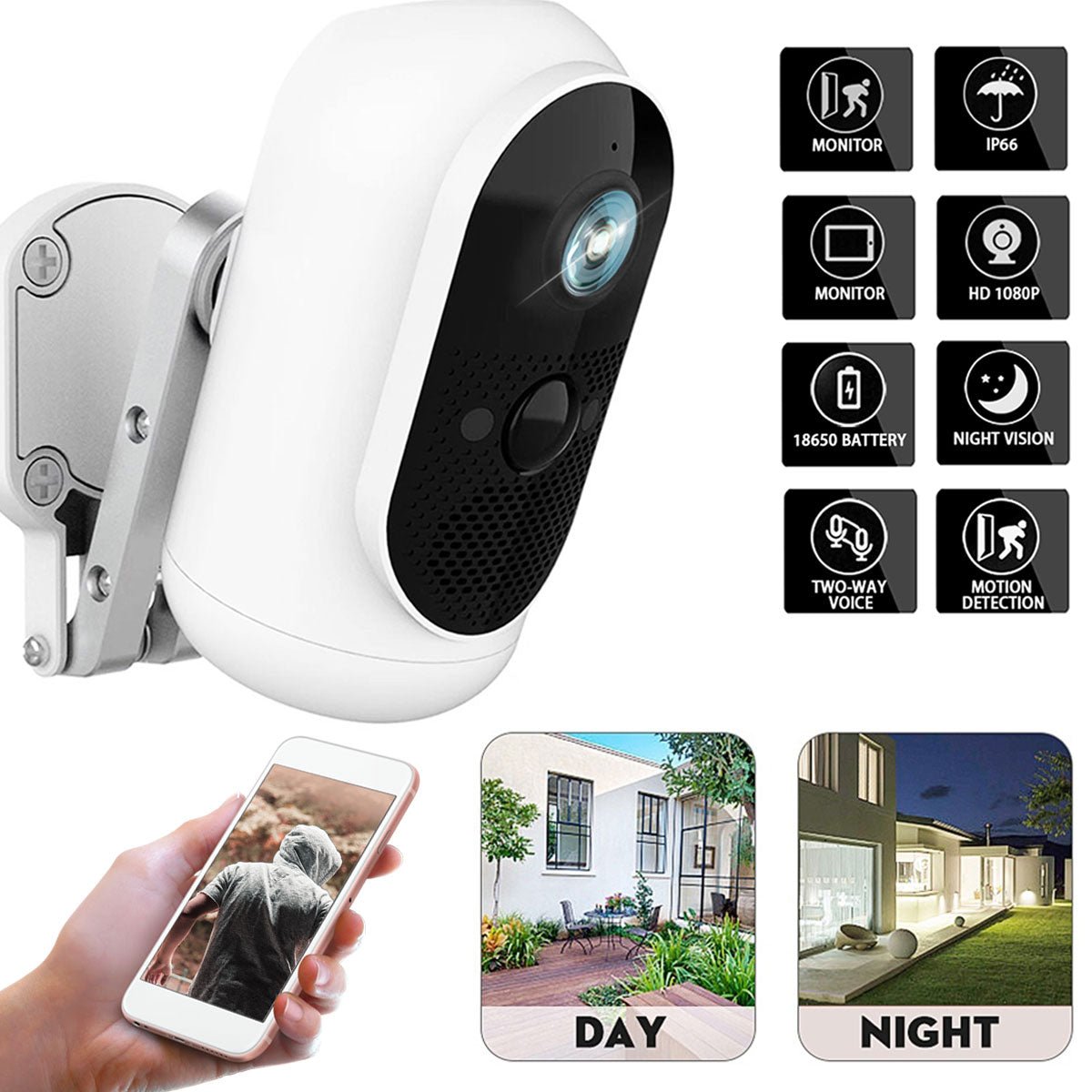 KICHOUSE Mini Di Sicurezza Domestica Usb Con Visione Notturna Infrarossi e Movimento, Videocamera Portatile Per Interni Con Remoto Per Casa e Viaggi